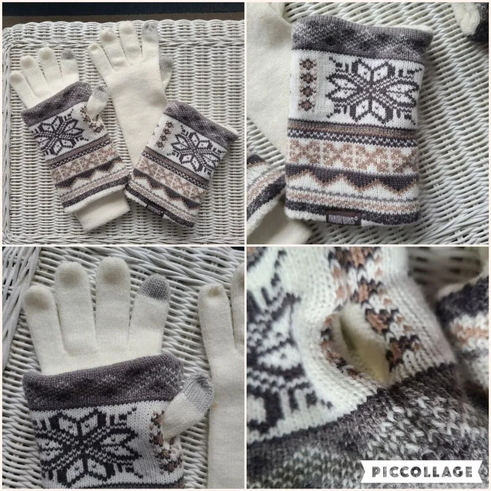 NWOT The Original MUK LUK Reversible Set Beanie, Scarf, Wrist-Warmers, Gloves